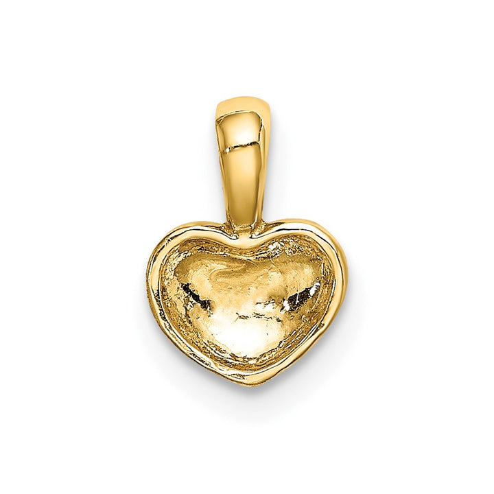 Lovely Rita's Pendants & Charms 10K Yellow Gold Solid Polished 3-D Small Puffed Heart Charm