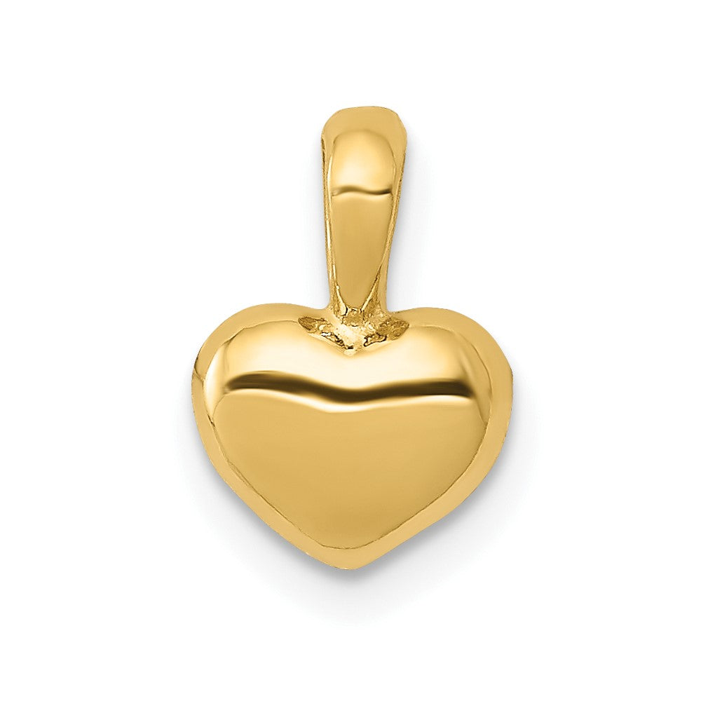 Lovely Rita's Pendants & Charms 10K Yellow Gold Solid Polished 3-D Small Puffed Heart Charm