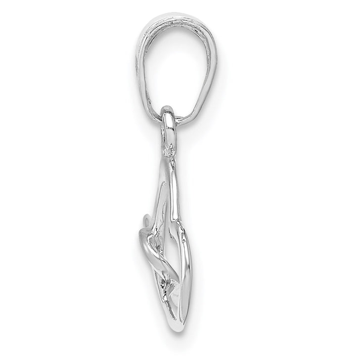 Lovely Rita's Pendants & Charms 10K White Gold Solid Polished Medium Intertwined Double Heart Pendant