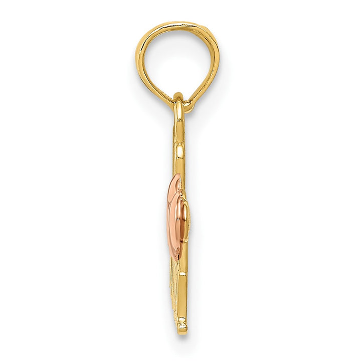 Lovely Rita's Pendants & Charms 10K Two-Tone Gold Solid Polished Medium We Heart NANA Charm