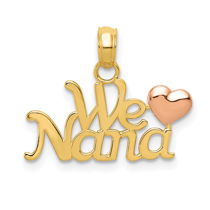 Lovely Rita's Pendants & Charms 10K Two-Tone Gold Solid Polished Medium We Heart NANA Charm