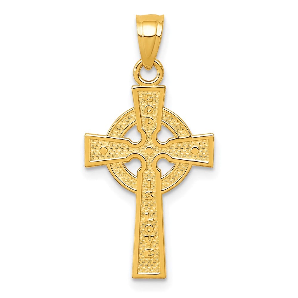 Lovely Rita's Pendants & Charms 10K Yellow Gold Large Reversible God IS Love Celtic Cross Pendant