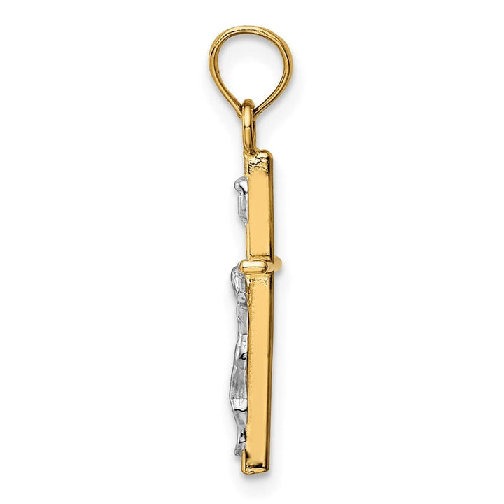 Lovely Rita's Pendants & Charms 10K Two-Tone Gold Solid Polished Medium INRI Crucifix Pendant