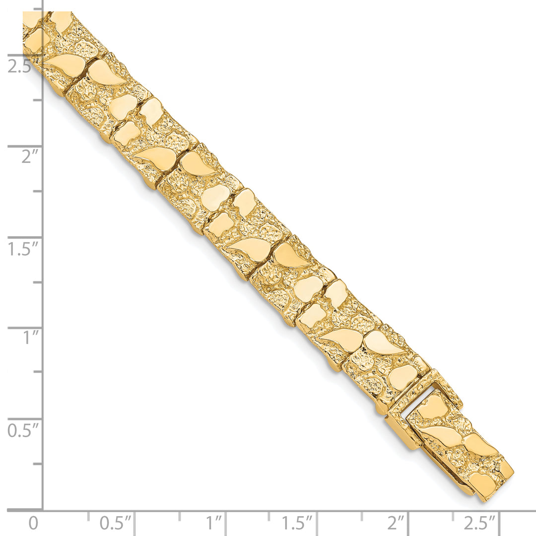 10K Yellow Gold 10.0mm Nugget Bracelet