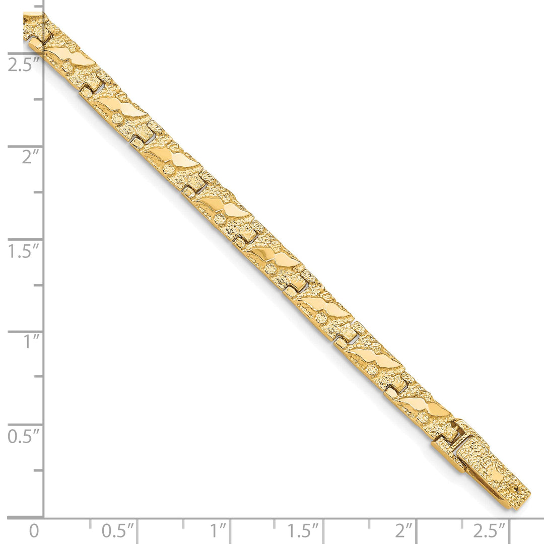 10K Yellow Gold 4.0mm Nugget Bracelet 7 Inch
