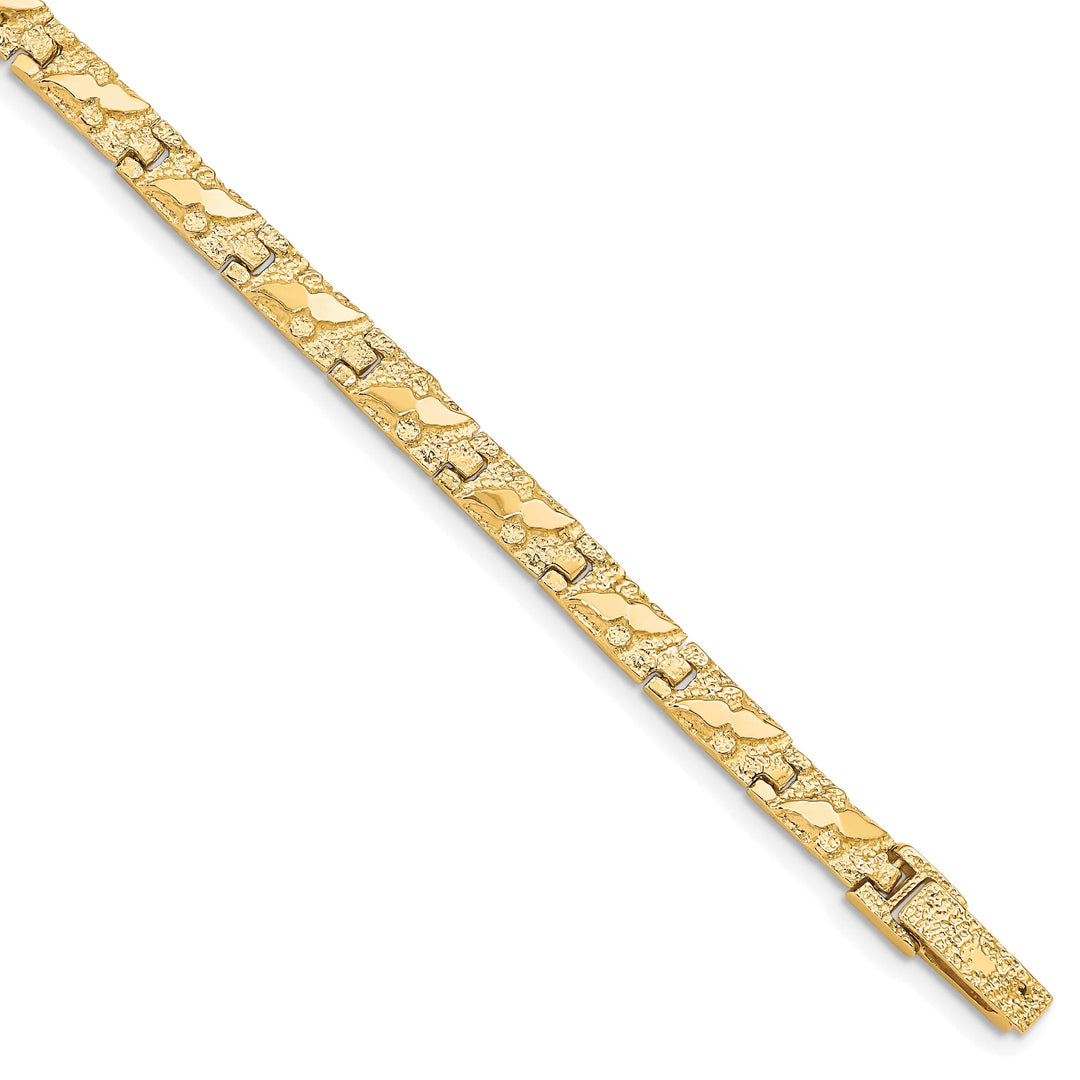 10K Yellow Gold 4.0mm Nugget Bracelet 7 Inch
