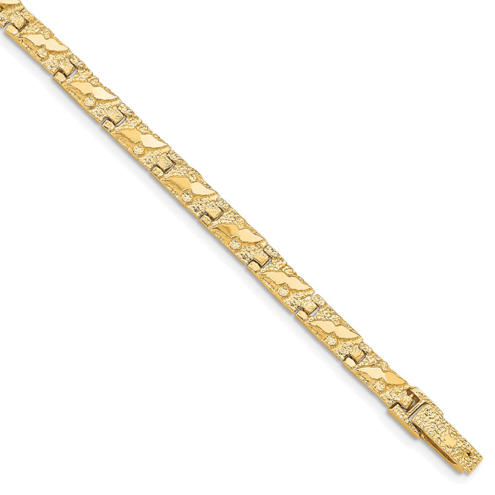 10K Yellow Gold 4.0mm Nugget Bracelet 7 Inch