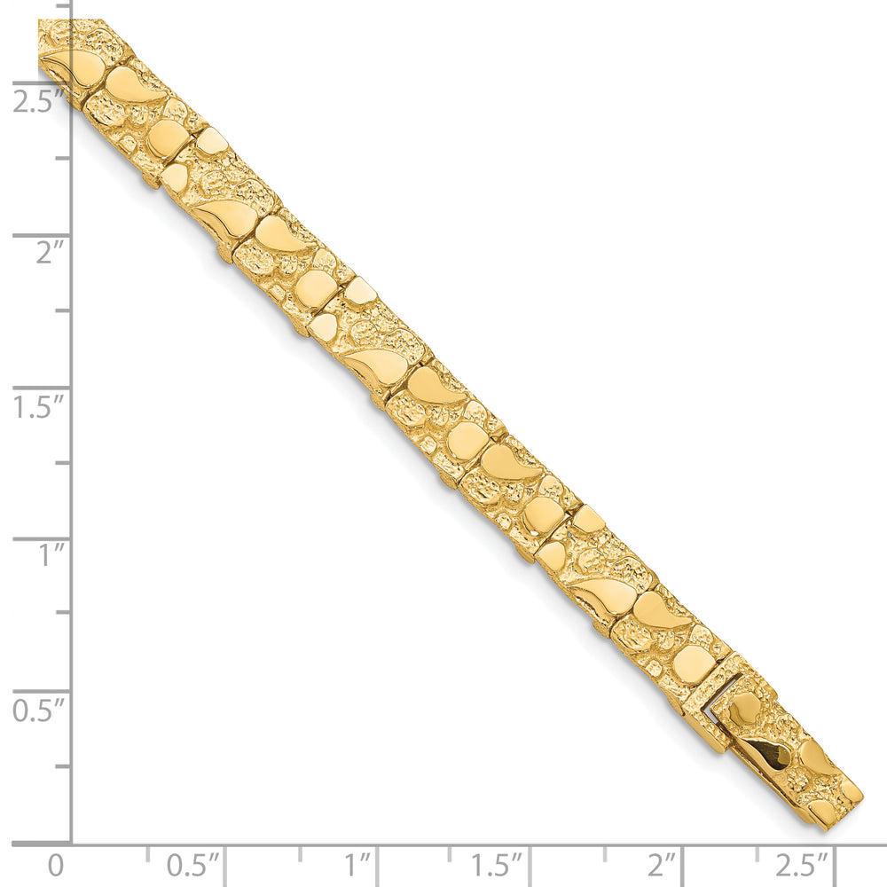 10K Yellow Gold 7.0mm Nugget Bracelet