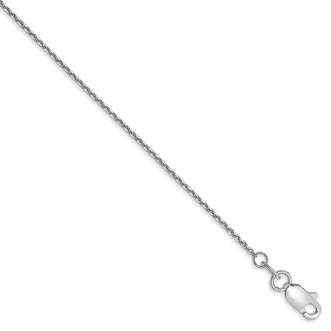 10K White Gold .95mm D.C. Cable Chain Anklet