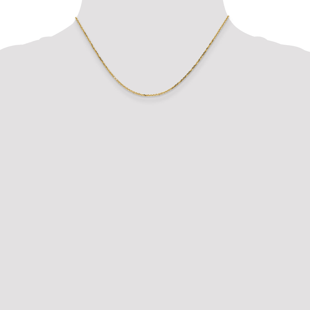 10K Yellow Gold 1.4mm D.C. Round Open Link Cable Chain