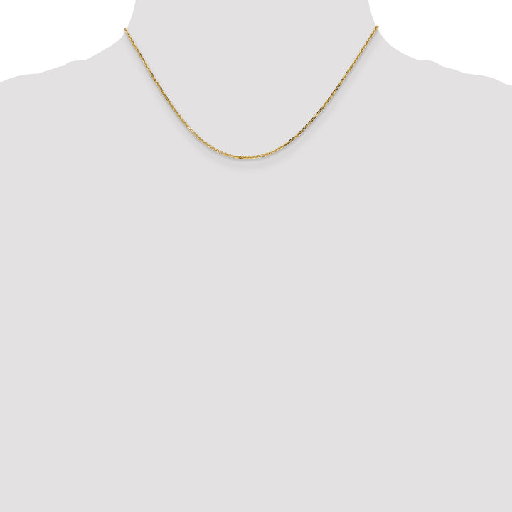 10K Yellow Gold 1.4mm D.C. Round Open Link Cable Chain