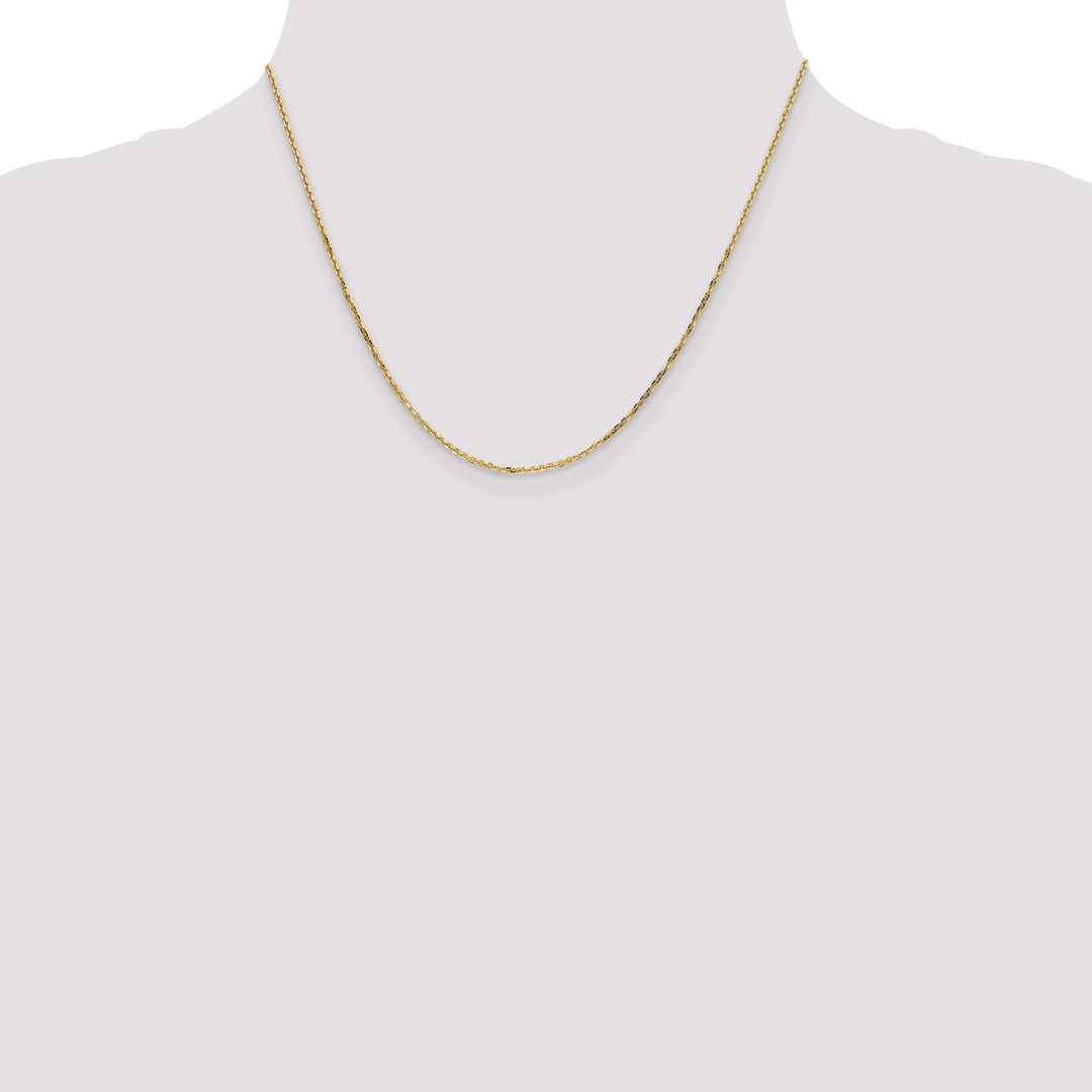 10K Yellow Gold 1.4mm D.C. Round Open Link Cable Chain