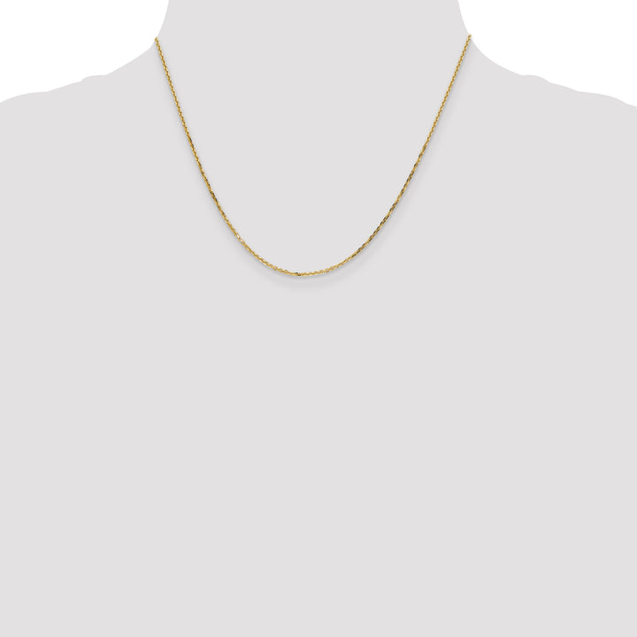 10K Yellow Gold 1.4mm D.C. Round Open Link Cable Chain