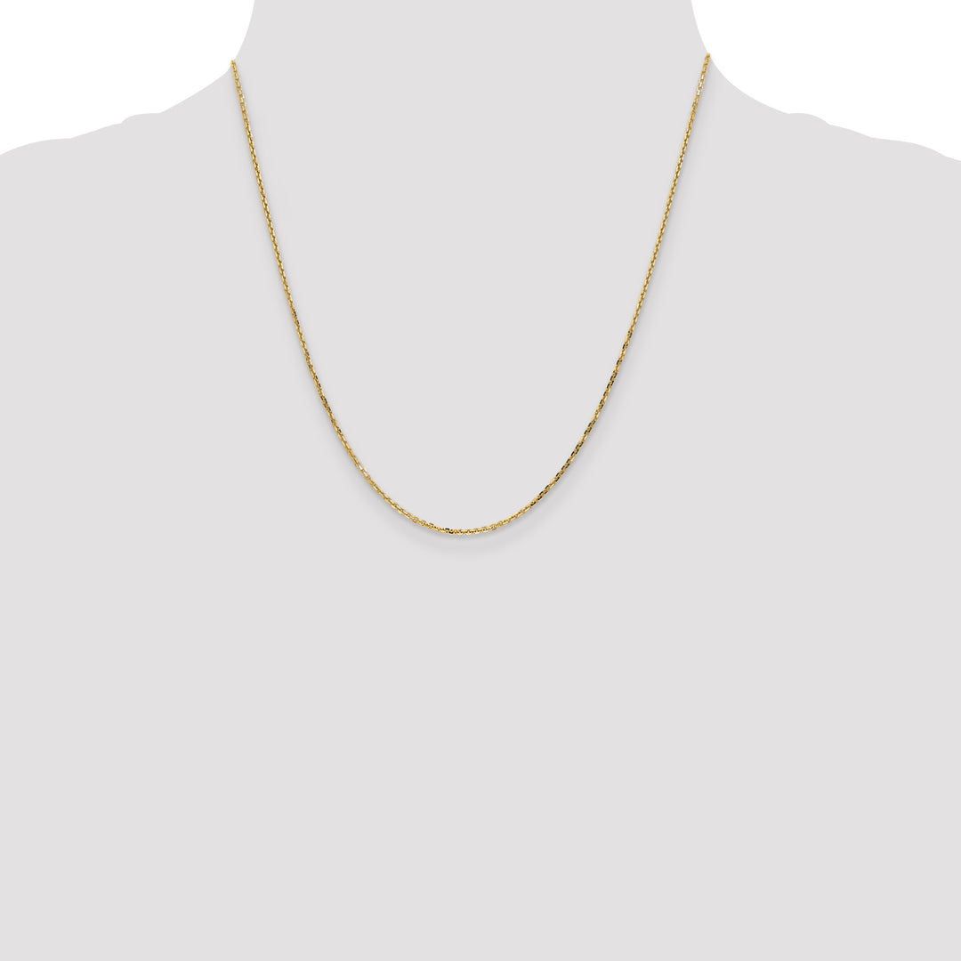 10K Yellow Gold 1.4mm D.C. Round Open Link Cable Chain