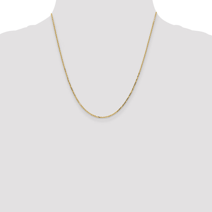 10K Yellow Gold 1.4mm D.C. Round Open Link Cable Chain