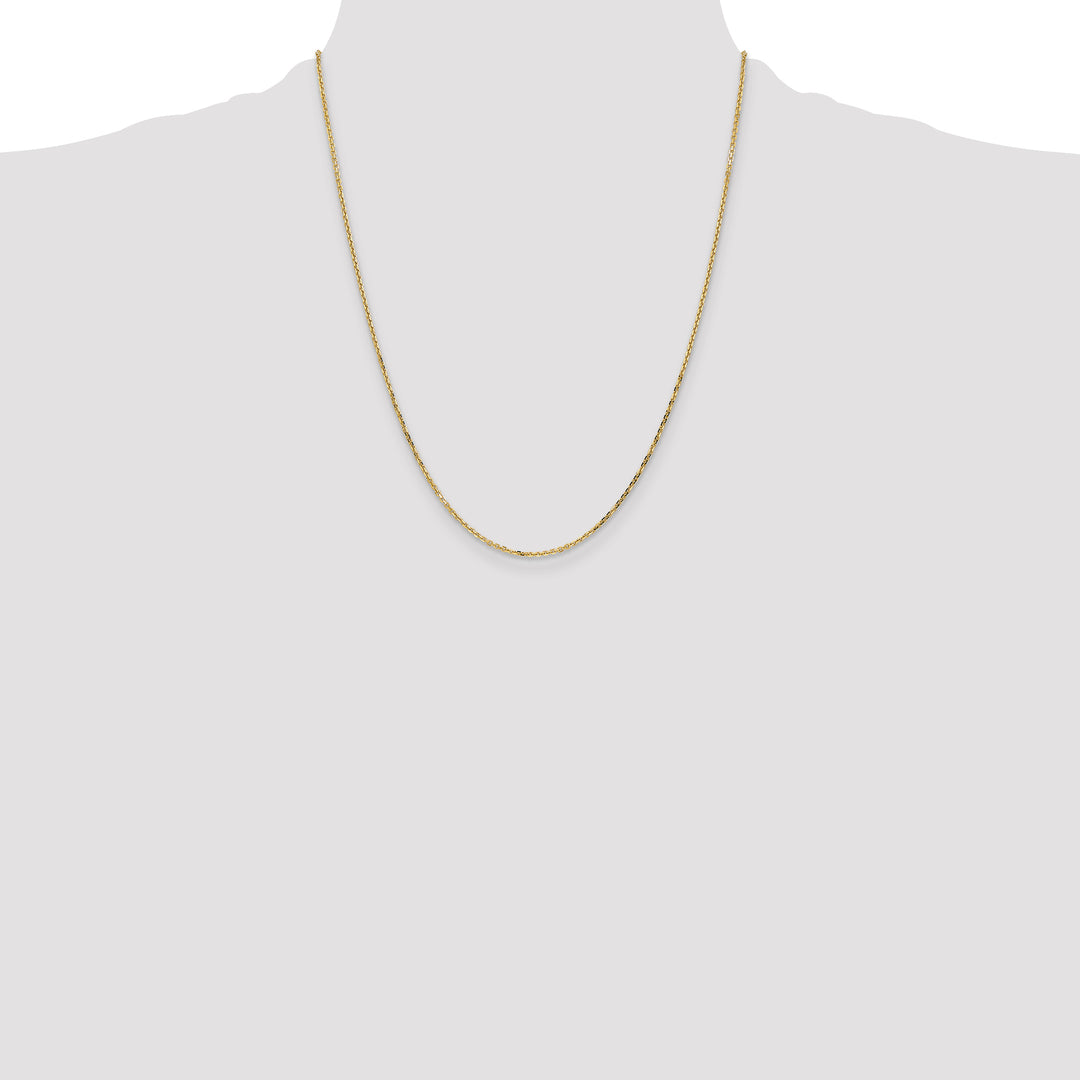 10K Yellow Gold 1.4mm D.C. Round Open Link Cable Chain