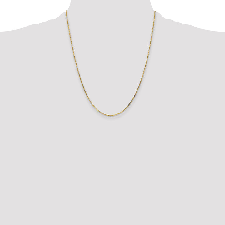 10K Yellow Gold 1.4mm D.C. Round Open Link Cable Chain