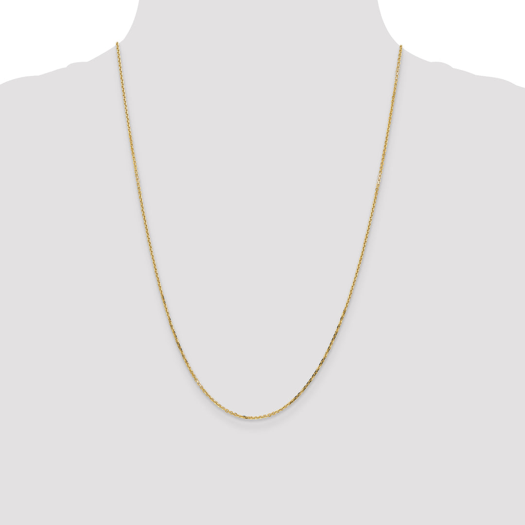 10K Yellow Gold 1.4mm D.C. Round Open Link Cable Chain