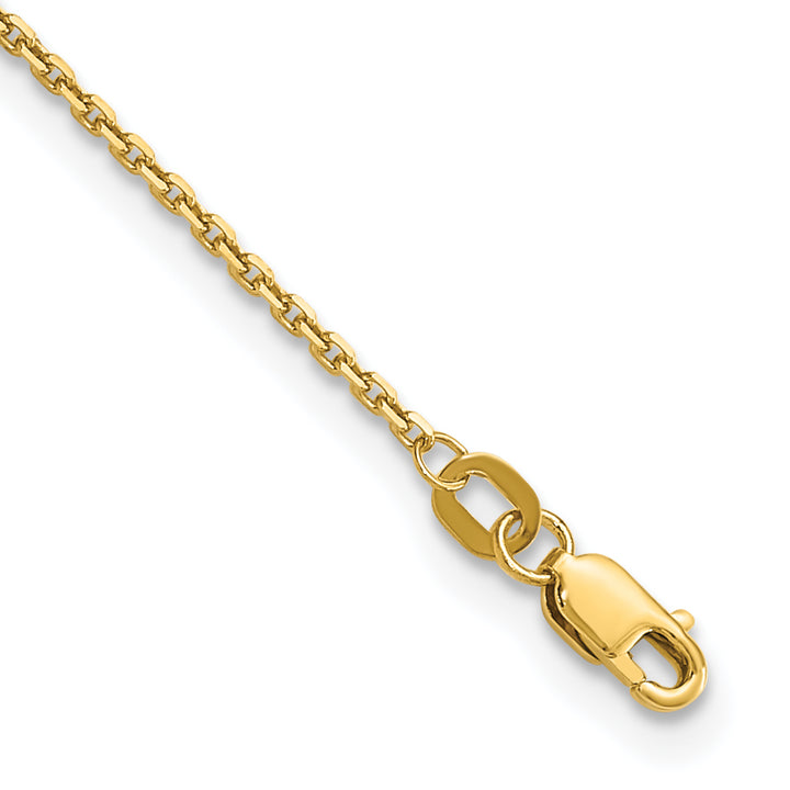 10K Yellow Gold 1.4mm D.C. Round Open Link Cable Chain Anklet