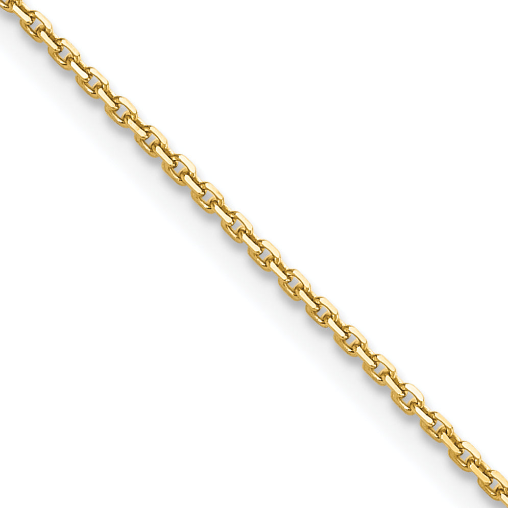 10K Yellow Gold 1.4mm D.C. Round Open Link Cable Chain