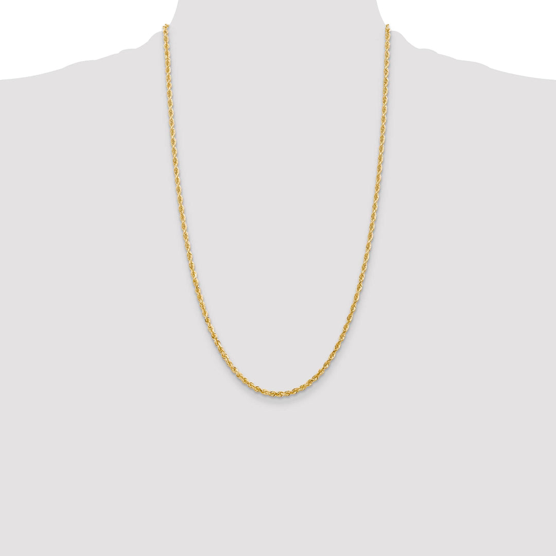 10K Yellow Gold 3mm D.C. Quadruple Rope Chain
