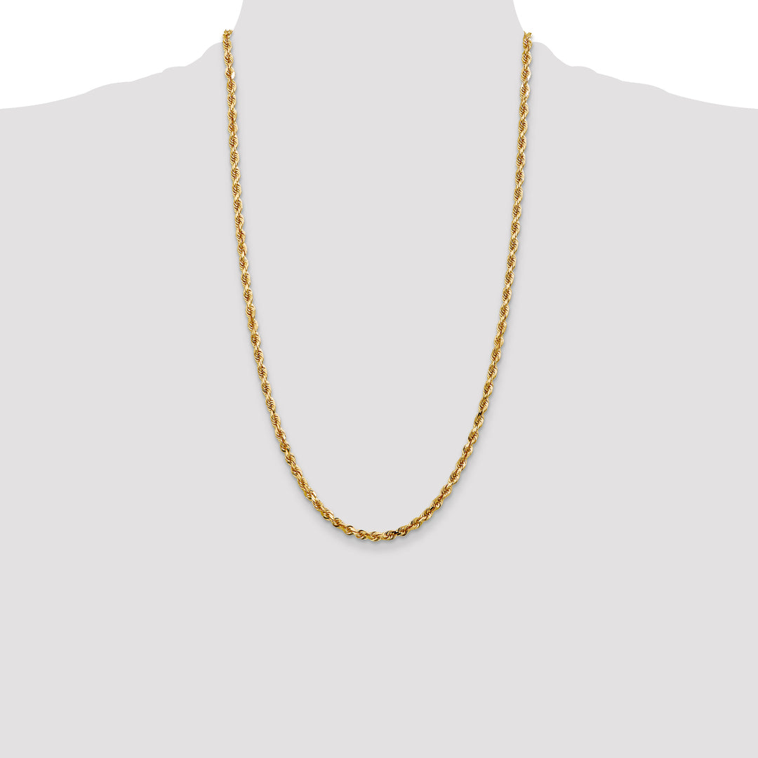 10K Yellow Gold 4mm D.C. Quadruple Rope Chain
