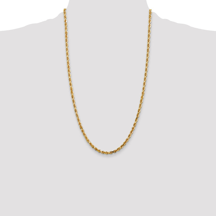 10K Yellow Gold 4mm D.C. Quadruple Rope Chain