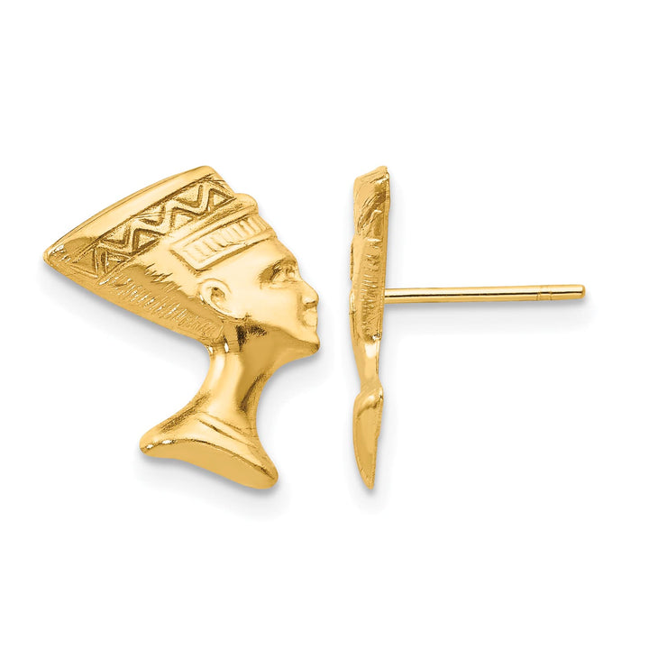 10k Yellow Gold Nefertiti Post Earrings