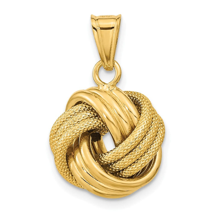 Lovely Rita's Pendants & Charms 10K Yellow Gold Polished Textured Extra Large Love Knot Pendant