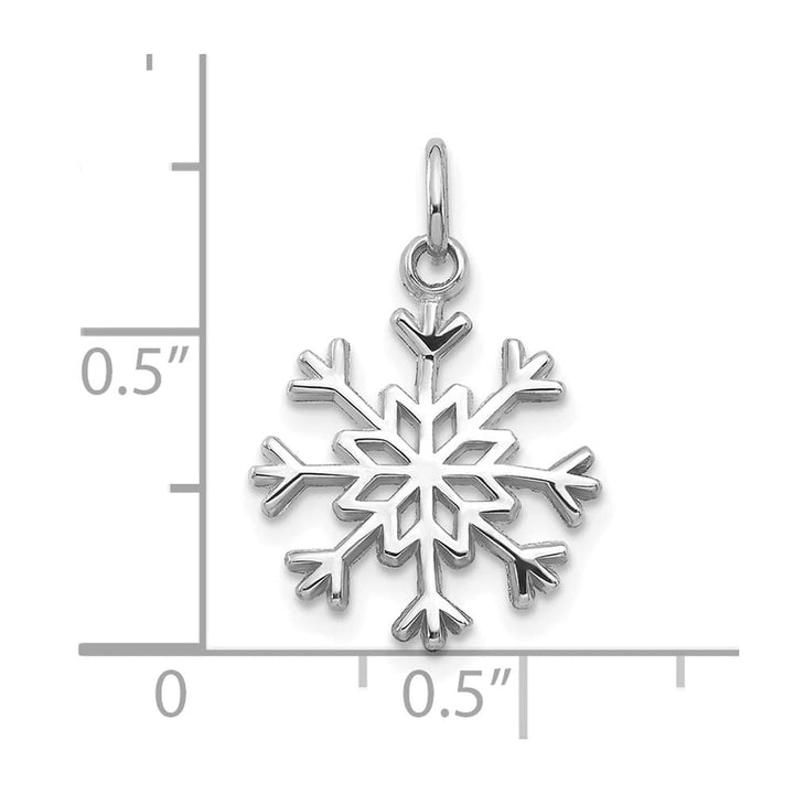 10K White Gold Solid Polished Medium Snowflake Charm