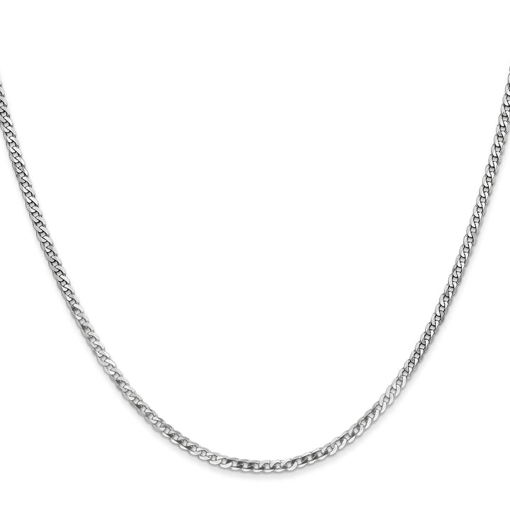 10K White Gold 2.2mm Flat Beveled Curb Chain