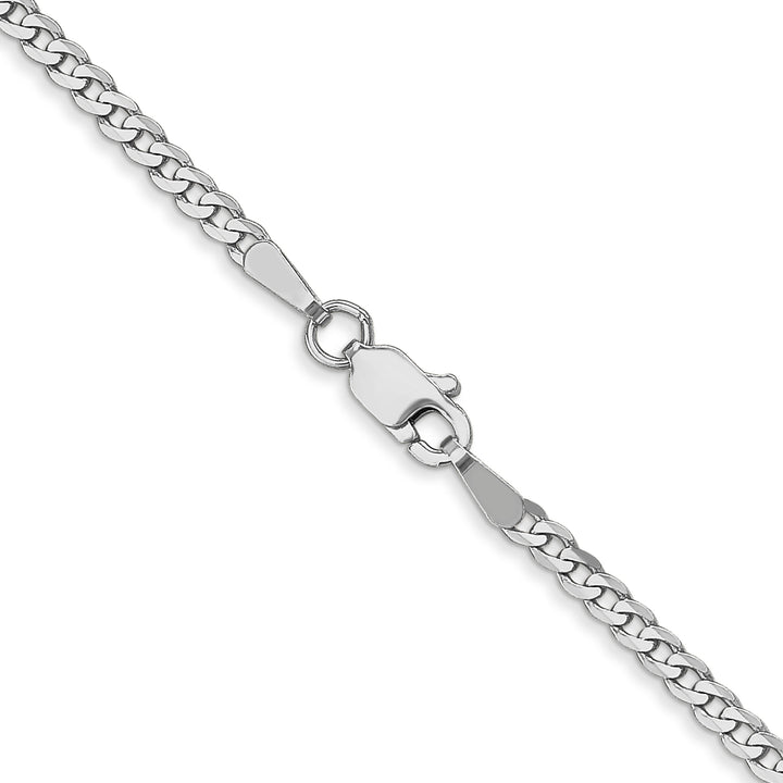 10K White Gold 2.2mm Flat Beveled Curb Chain