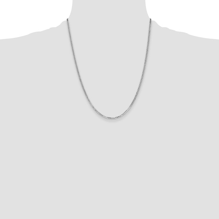 10K White Gold 2.2mm Flat Beveled Curb Chain