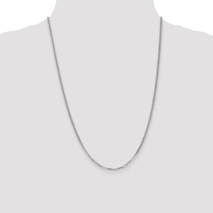10K White Gold 2.2mm Flat Beveled Curb Chain