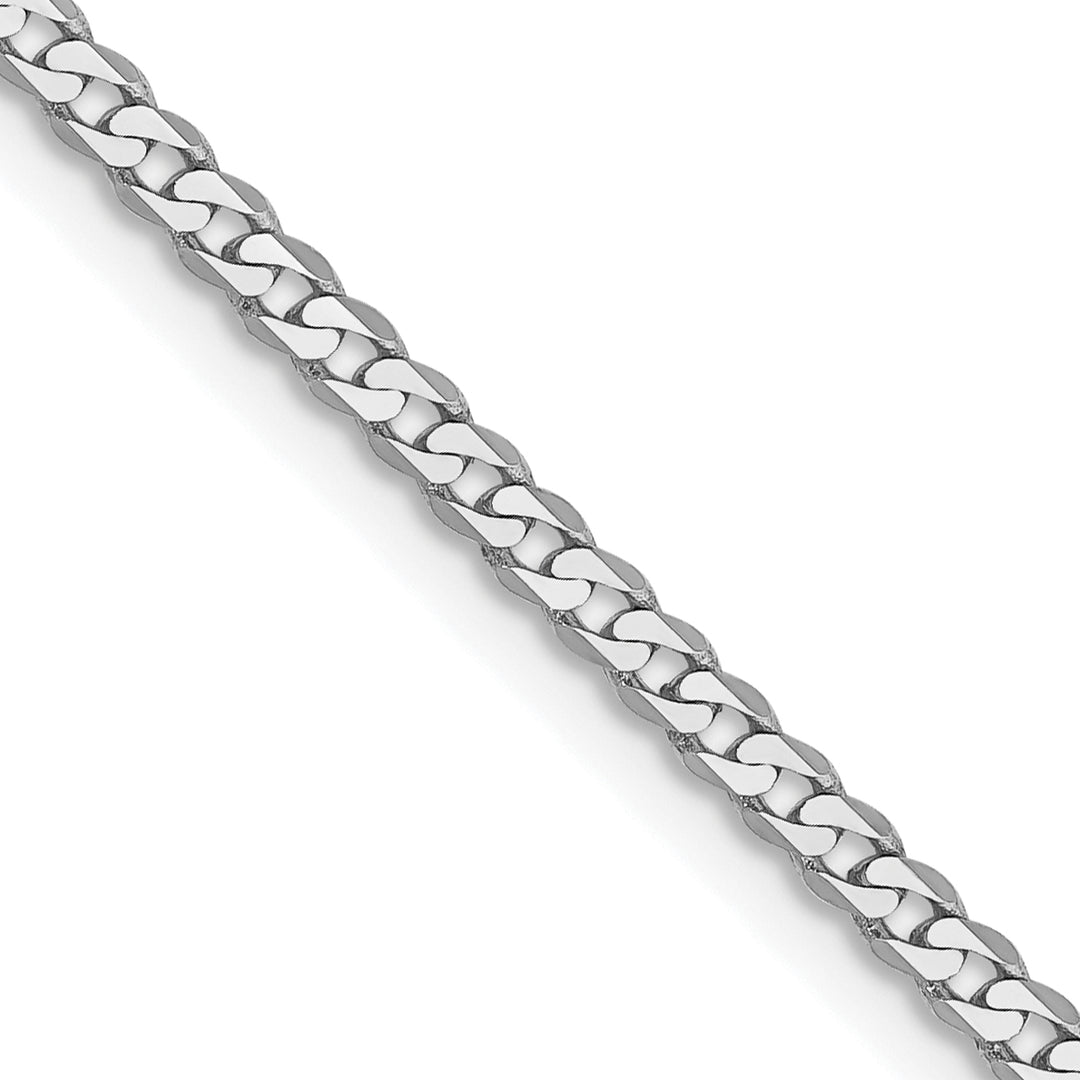 10K White Gold 2.2mm Flat Beveled Curb Chain