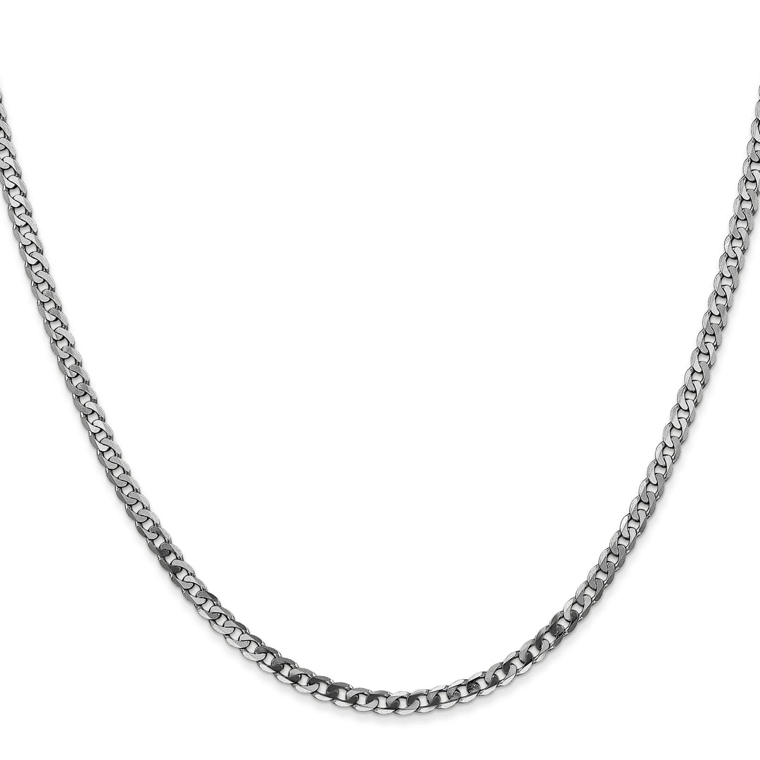 10K White Gold 2.9mm Flat Beveled Curb Chain