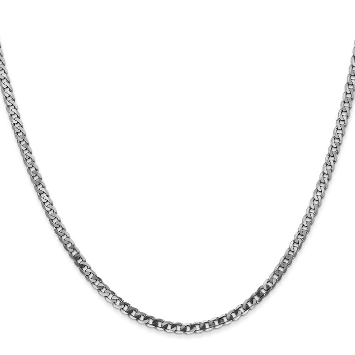 10K White Gold 2.9mm Flat Beveled Curb Chain