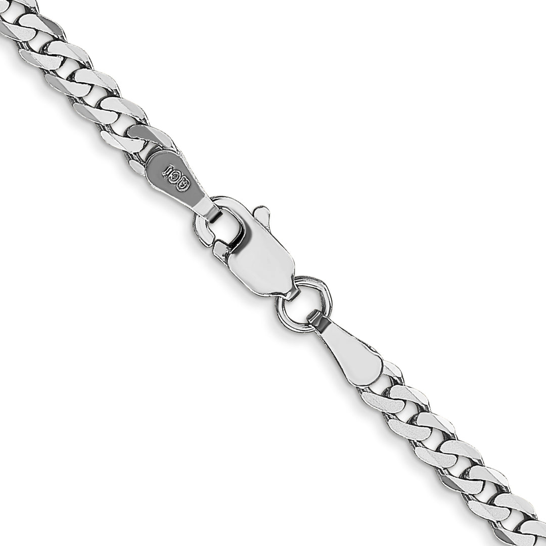 10K White Gold 2.9mm Flat Beveled Curb Chain