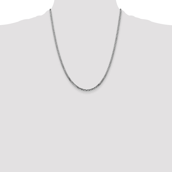 10K White Gold 2.9mm Flat Beveled Curb Chain