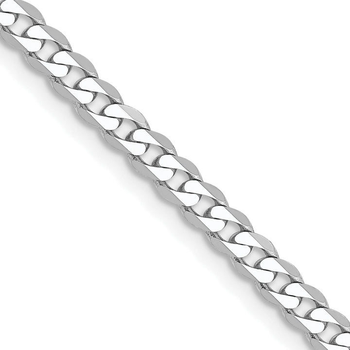 10K White Gold 2.9mm Flat Beveled Curb Chain