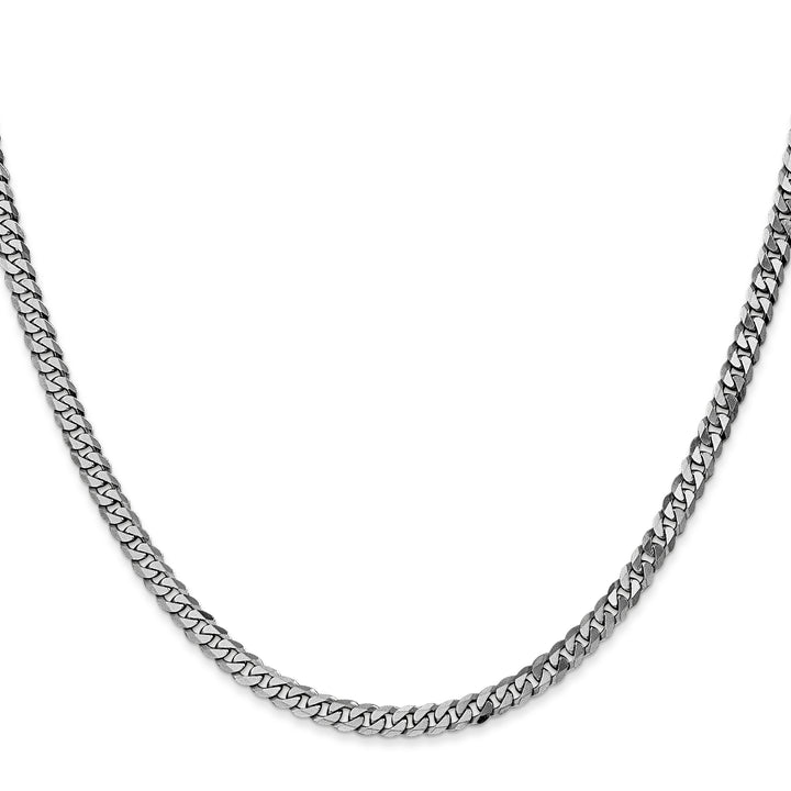 10K White Gold 3.9mm Flat Beveled Curb Chain