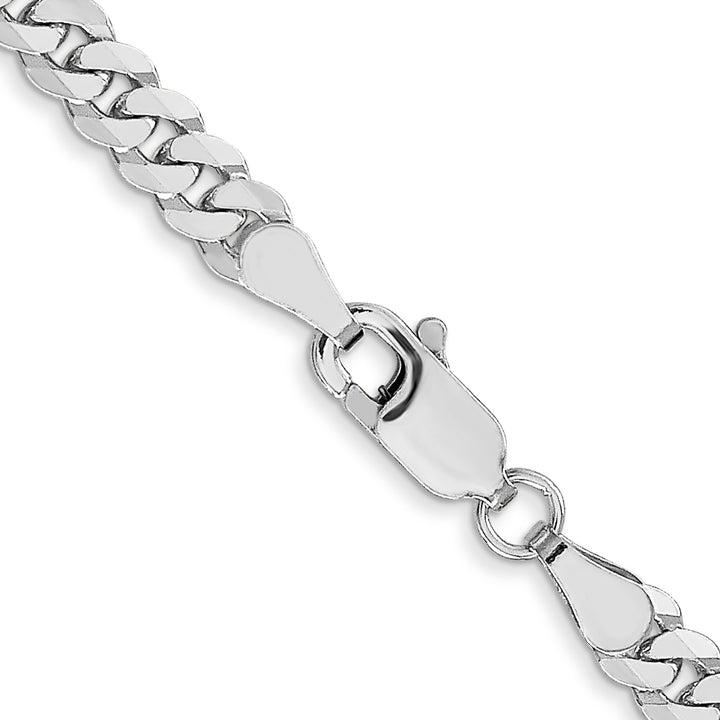 10K White Gold 3.9mm Flat Beveled Curb Chain