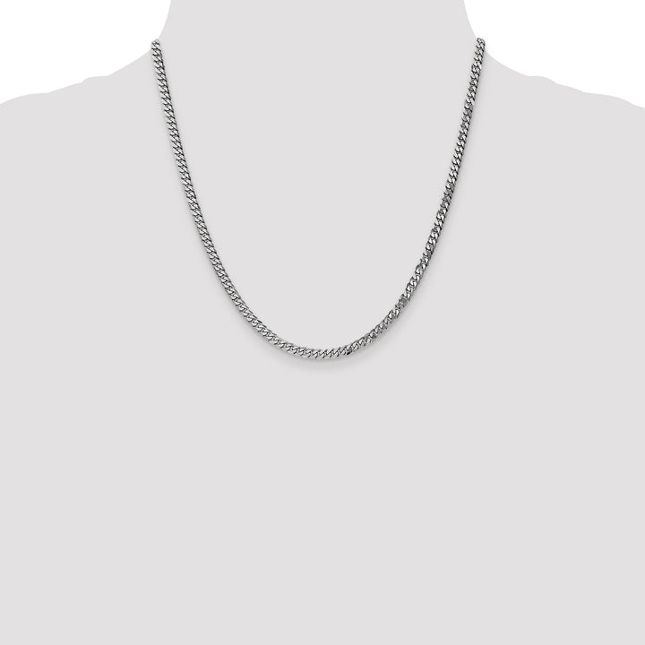 10K White Gold 3.9mm Flat Beveled Curb Chain