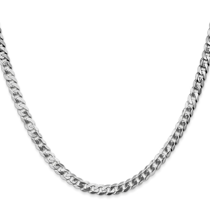 10K White Gold 4.75mm Flat Beveled Curb Chain