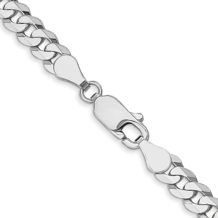 10K White Gold 4.75mm Flat Beveled Curb Chain
