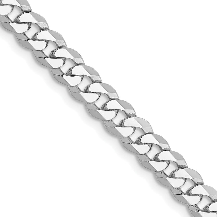 10K White Gold 4.75mm Flat Beveled Curb Chain