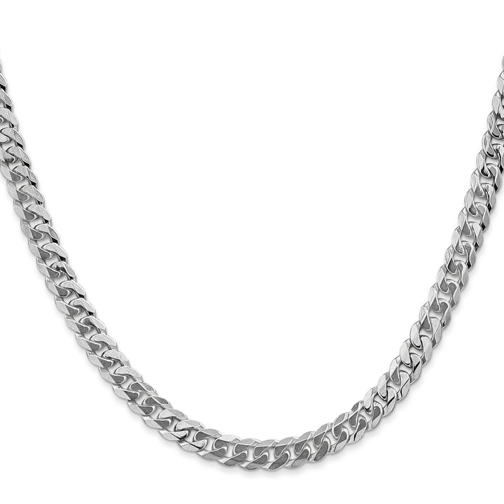 10K White Gold 5.75mm Flat Beveled Curb Chain