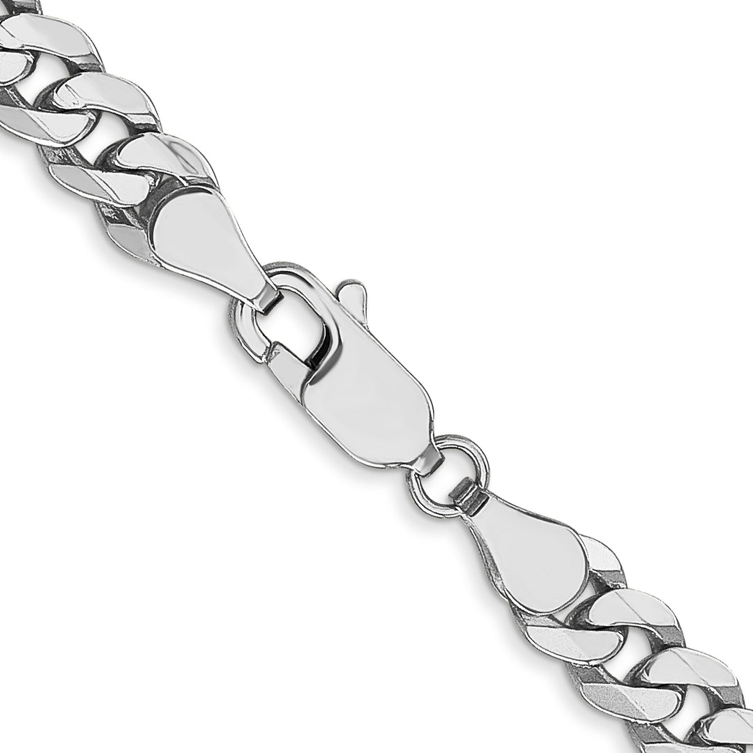 10K White Gold 5.75mm Flat Beveled Curb Chain