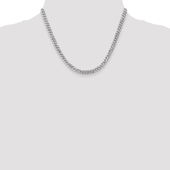 10K White Gold 5.75mm Flat Beveled Curb Chain