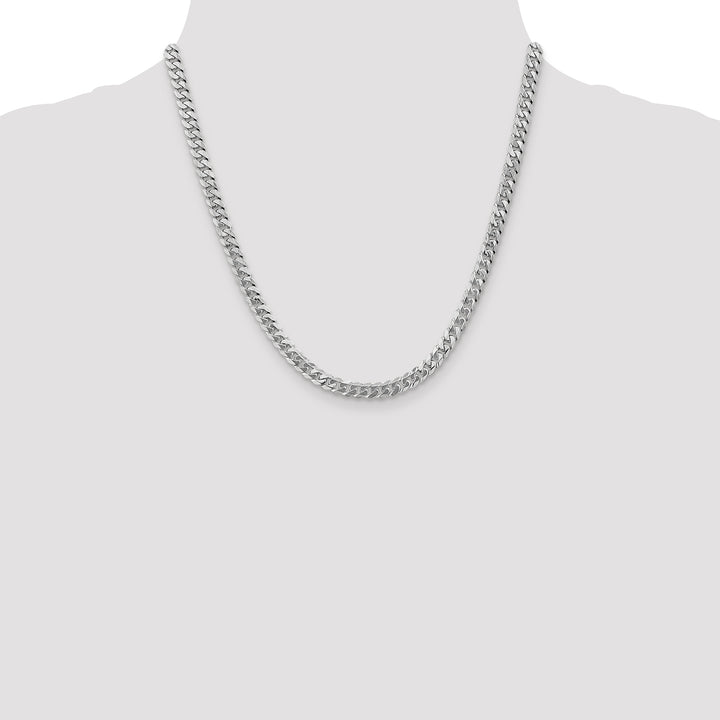 10K White Gold 5.75mm Flat Beveled Curb Chain